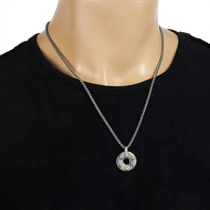 Buddha Stones Tibetan Om Mani Padme Hum Peace Buckle Creativity Necklace Pendant - image 7