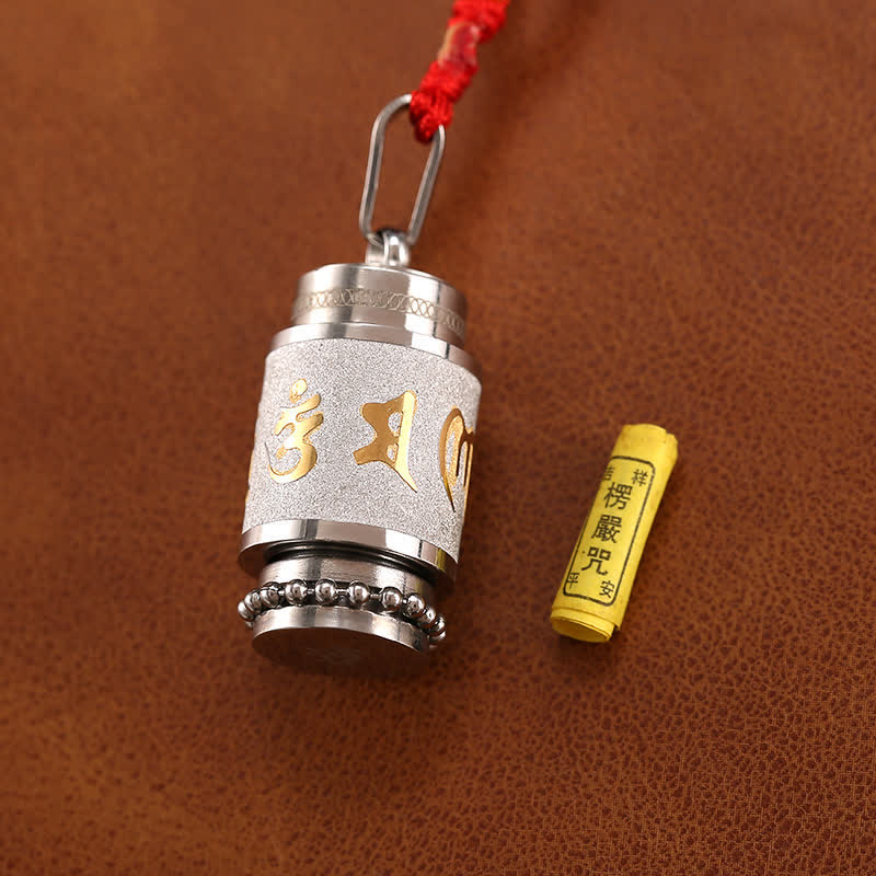 Buddha Stones Tibet Om Mani Padme Hum Shurangama Mantra Titanium Steel Wisdom Amulet Necklace Pendant - image 12