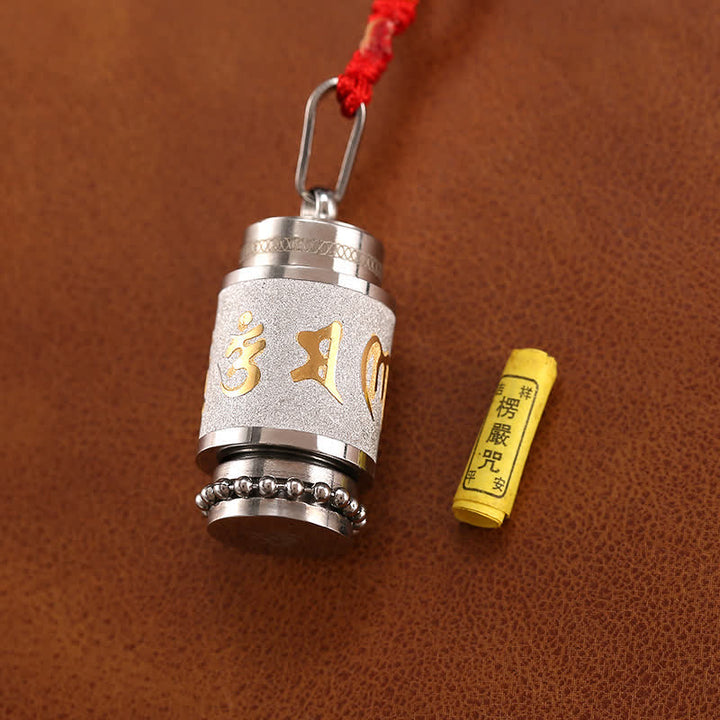 Buddha Stones Tibet Om Mani Padme Hum Shurangama Mantra Titanium Steel Wisdom Amulet Necklace Pendant - image 12