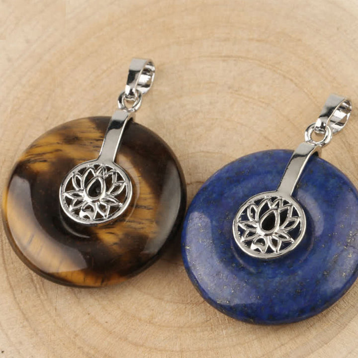 Buddha Stones Various Crystal Amethyst Pink Crystal Lotus Healing Necklace Pendant - image 29