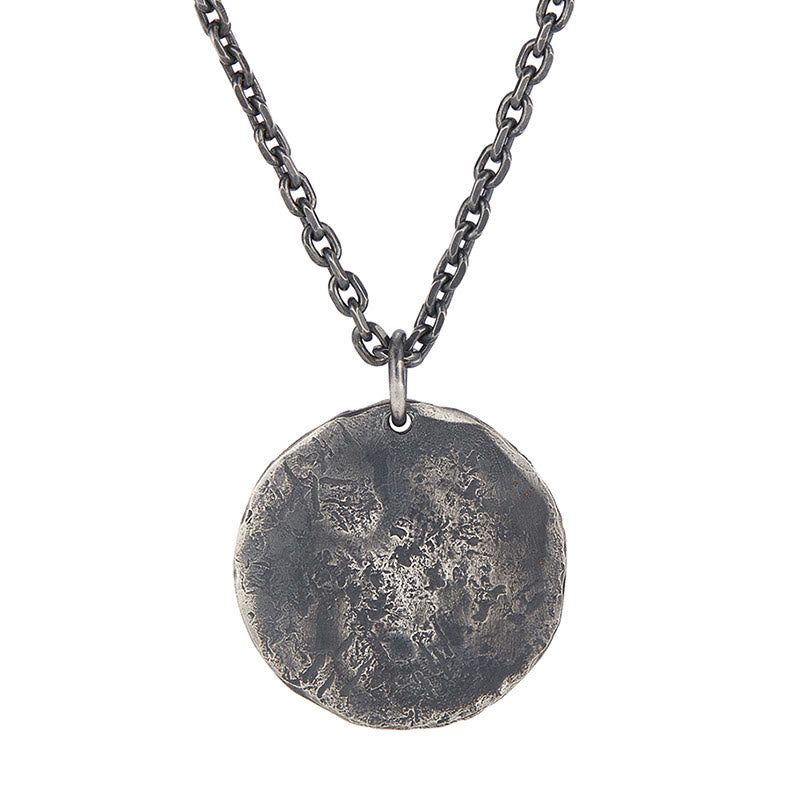 Buddha Stones 990 Sterling Silver Yin Yang Hammer Texture Harmony Necklace Pendant - image 4