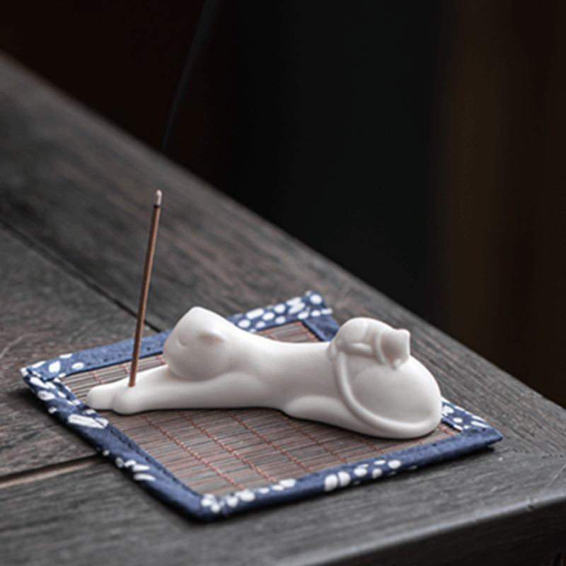 Lovely Cat Panda Ceramic Blessing Incense Burner Decoration - image 15