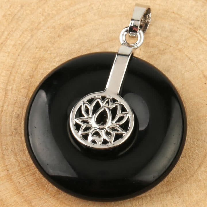 Buddha Stones Various Crystal Amethyst Pink Crystal Lotus Healing Necklace Pendant - image 19