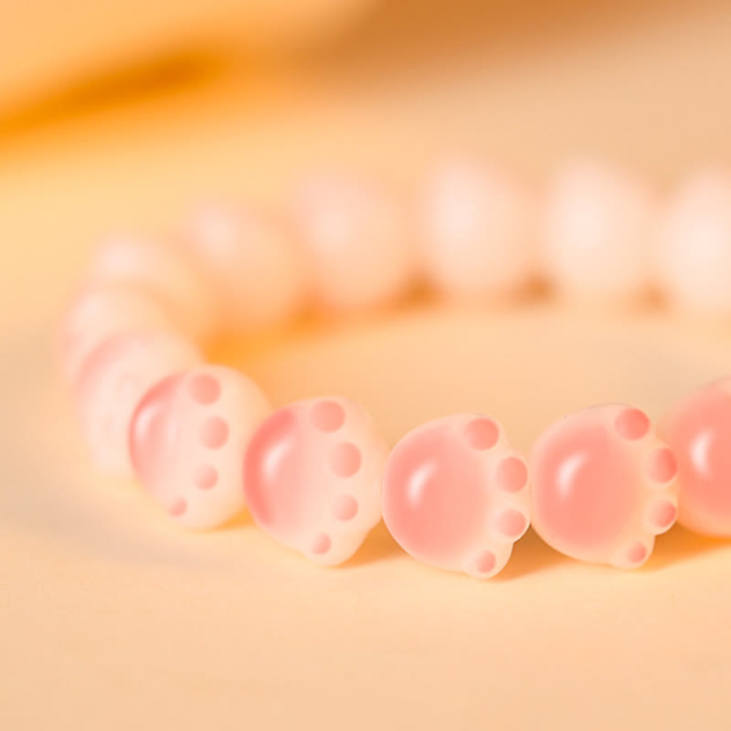 Buddha Stones Natural Bodhi Seed Lovely Paw Lucky Cat Paw Peace Bracelet - image 15