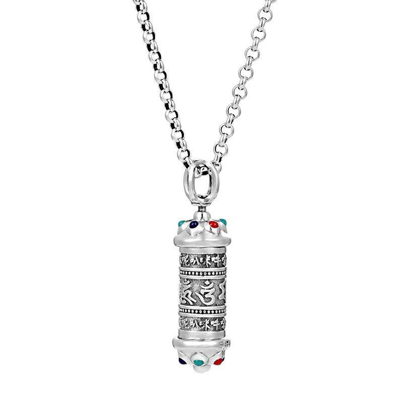 Buddha Stones Tibetan Om Mani Padme Hum Focus Necklace Pendant - image 5