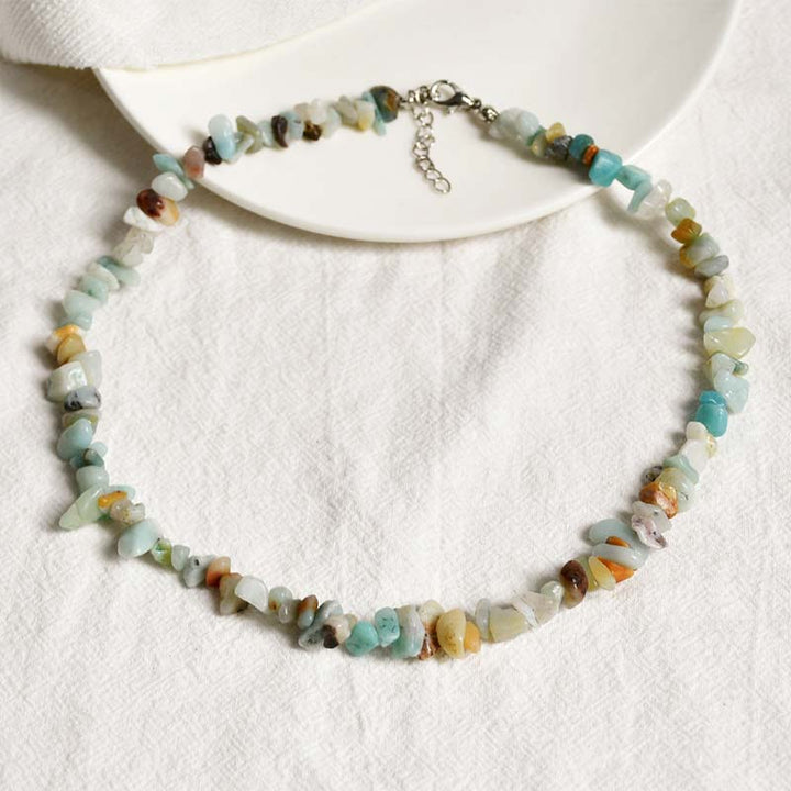 Buddha Stones Natural Crystal Stone Luck Necklace - Amazonite - image 2