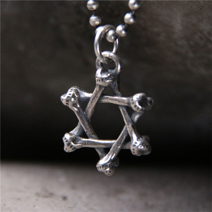 925 Sterling Silver Star of David Hope Protection Necklace - Large - image 1