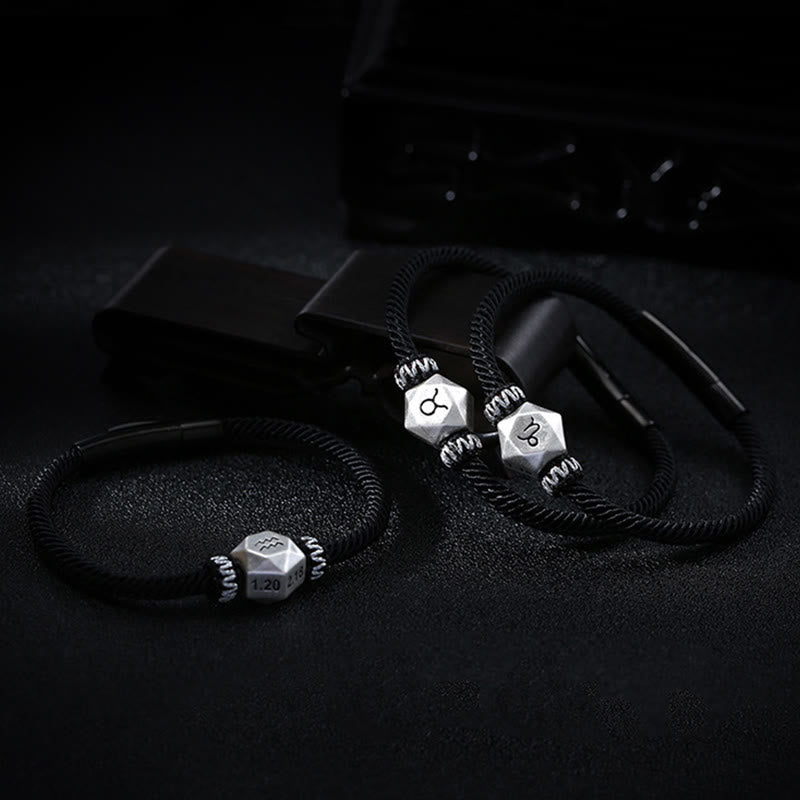 Buddha Stones 999 Sterling Silver 12 Constellations of the Zodiac Protection Handmade String Bracelet - image 21