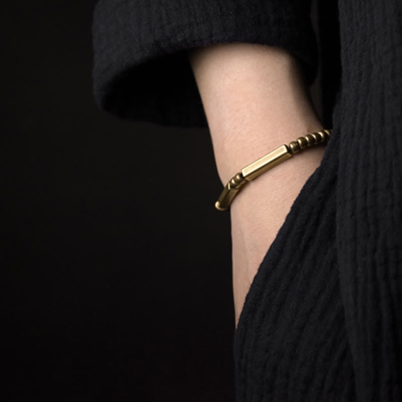 Buddha Stones Tibetan Simple Design Copper Wealth Luck Bracelet - image 6