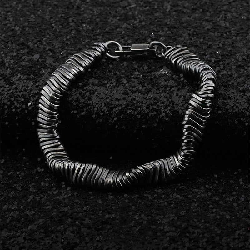 Buddha Stones 925 Sterling Silver Vintage Twisted Design Wealth Healing Chain Bracelet - image 1