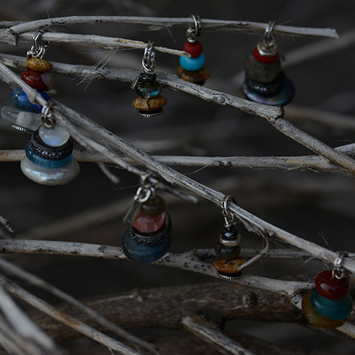 Buddha Stones Zen Cairn Labradorite Various Crystals Calm Pendant Necklace - image 8