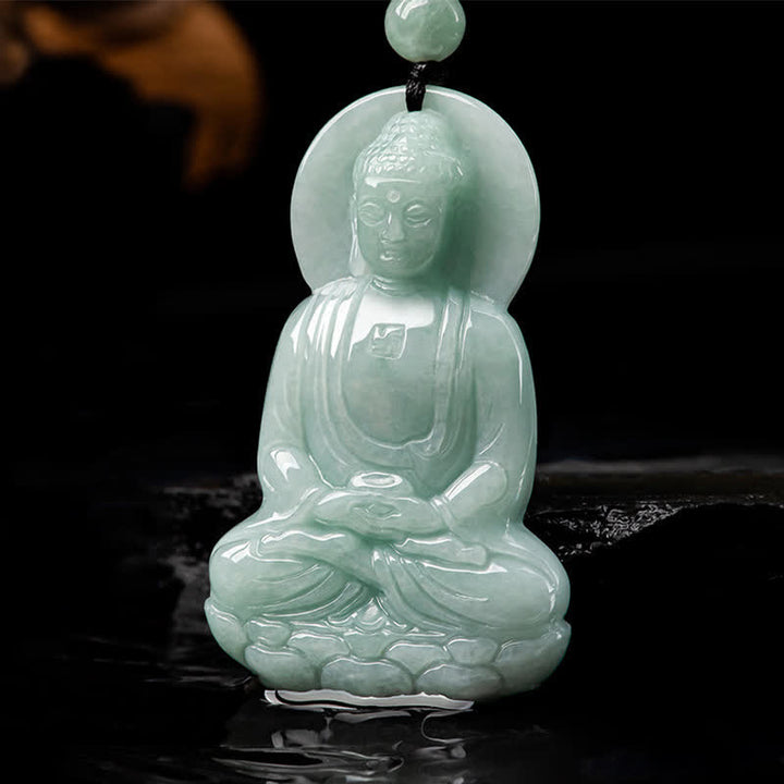 Buddha Stones Amitabha Buddha Jade Amulet Compassion String Necklace - image 10