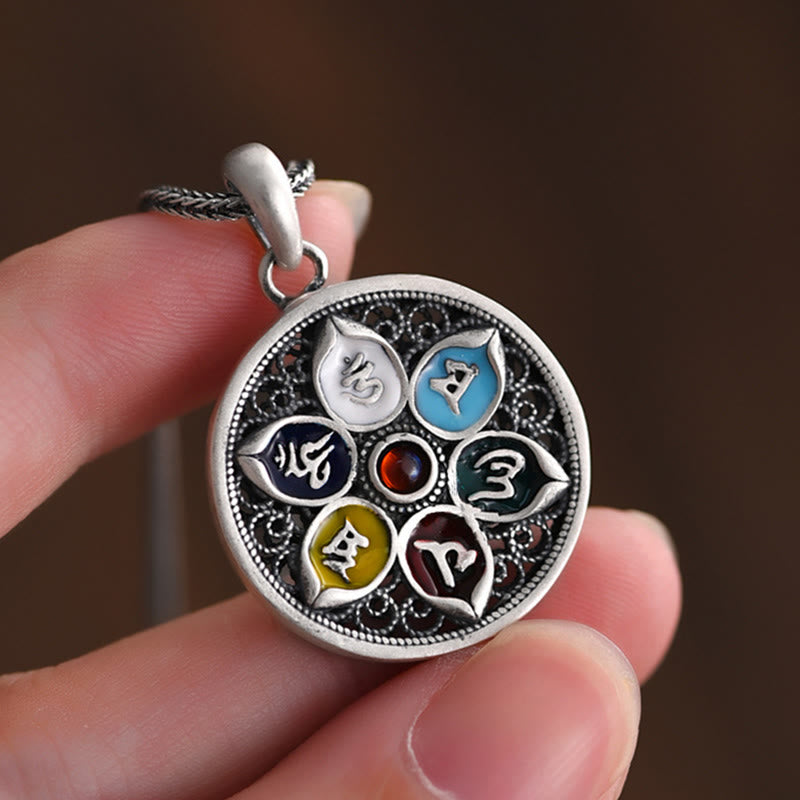 Buddha Stones Tibetan Om Mani Padme Hum Purity Necklace Pendant - image 4