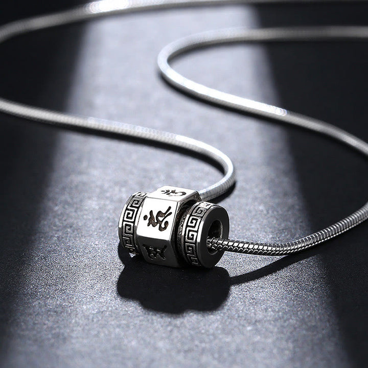 Buddha Stones Tibetan Om Mani Padme Hum Peace Necklace Rotatable Pendant - image 2