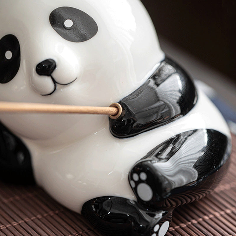 Lovely Cat Panda Ceramic Blessing Incense Burner Decoration - image 19