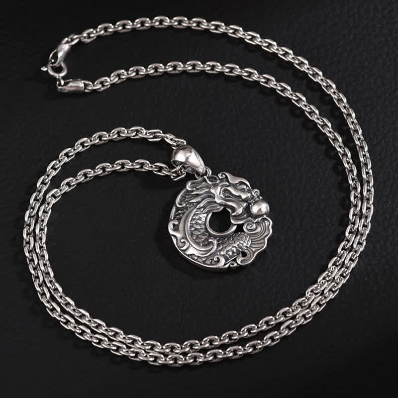 Koi Fish Dragon Peace Buckle Wealth Necklace Pendant - image 11