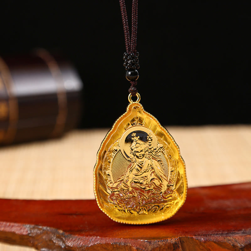 Tibetan Buddha Liuli Crystal Serenity Necklace Pendant - Yellow Buddha - image 7
