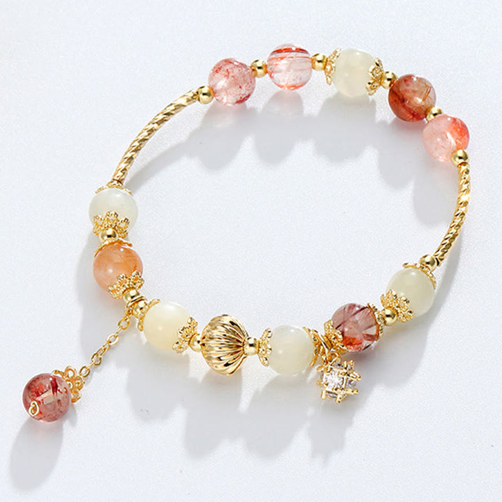Colorful Rutilated Quartz Cat Eye Zircon Auspiciousness Bead Bracelet - Rutilated Quartz(Auspiciousness♥Courage) - image 1