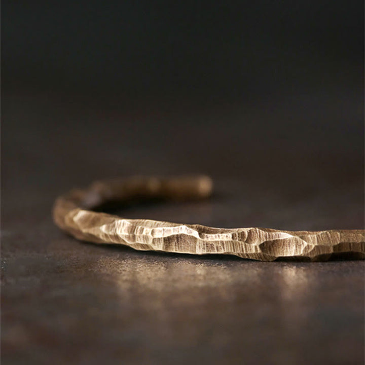 Tibetan Bump Texture Copper Luck Cuff Bracelet Bangle - image 3