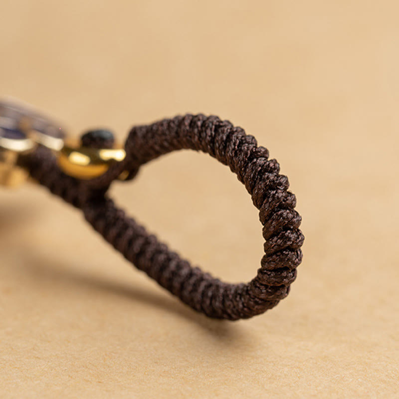 Buddha Stones Small Leaf Red Sandalwood Ebony Wood Lucky Cat Protection Key Chain Phone Hanging Decoration - image 5