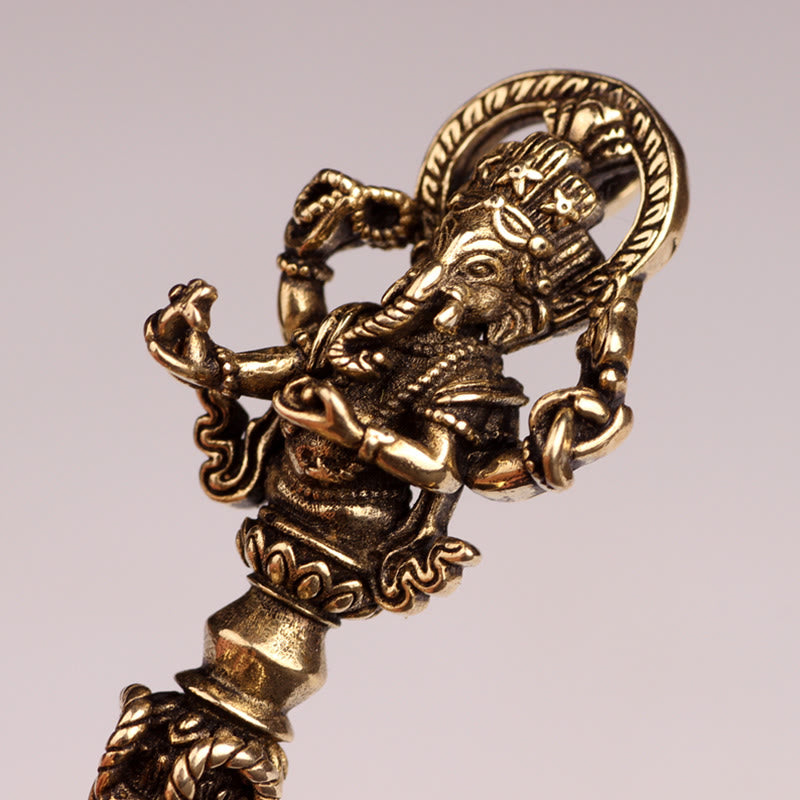 Tibetan Ganesh Ganpati Elephant God of Wealth Dorje Vajra Spiritual Power Necklace Pendant - image 8