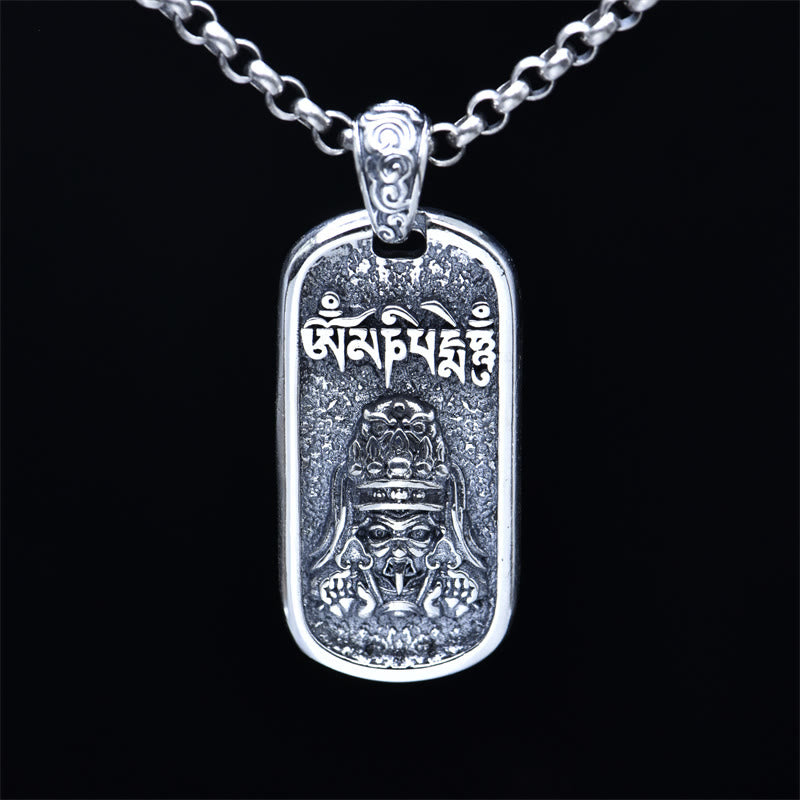 Buddha Stones 925 Sterling Silver Zakiram Goddess of Wealth Om Mani Padme Hum Peace Necklace Pendant - image 3