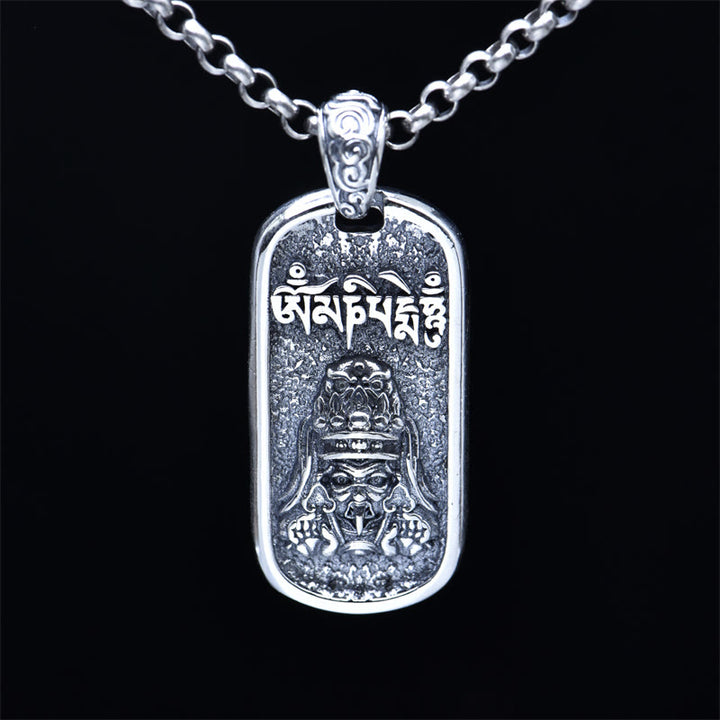 Buddha Stones 925 Sterling Silver Zakiram Goddess of Wealth Om Mani Padme Hum Peace Necklace Pendant - image 3