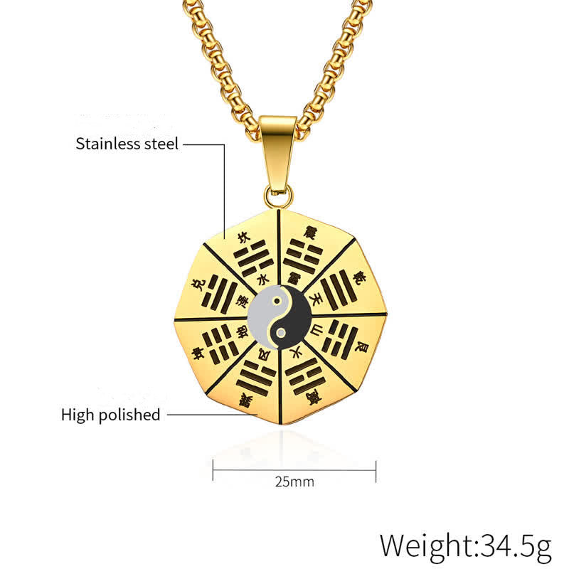 Bagua Yin Yang Titanium Steel Balance Necklace Pendant - image 7