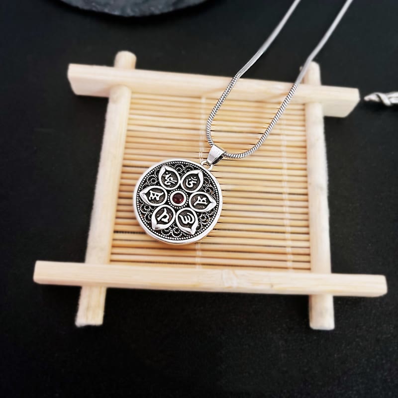 Buddha Stones Tibetan Om Mani Padme Hum Purity Necklace Pendant - image 6