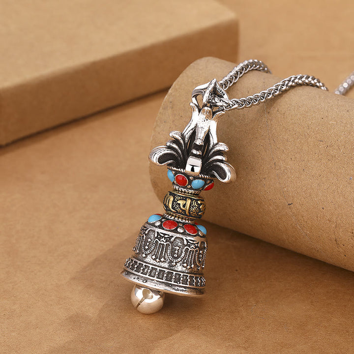 Buddha Stones Tibetan Om Mani Padme Hum Dorje Vajra Bell Strength Necklace Pendant - Dorje/Vajra(Enlightenment♥Spiritual Power) - image 1