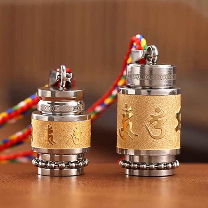 Buddha Stones Tibet Om Mani Padme Hum Shurangama Mantra Titanium Steel Wisdom Amulet Necklace Pendant - image 4