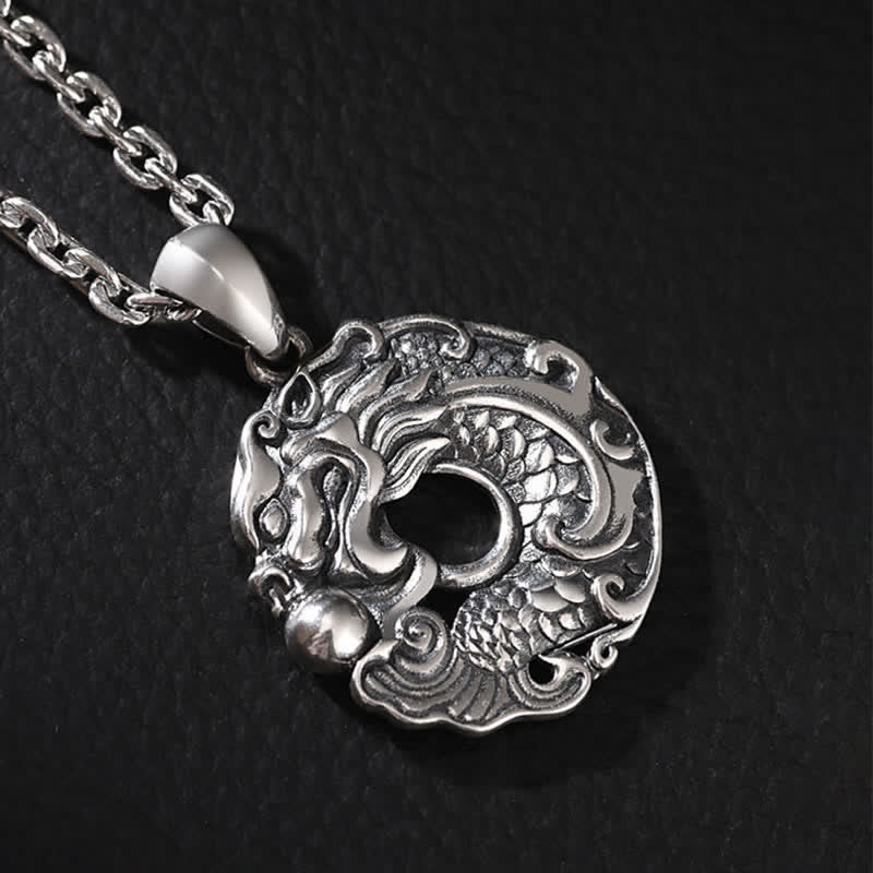 Koi Fish Dragon Peace Buckle Wealth Necklace Pendant - image 10