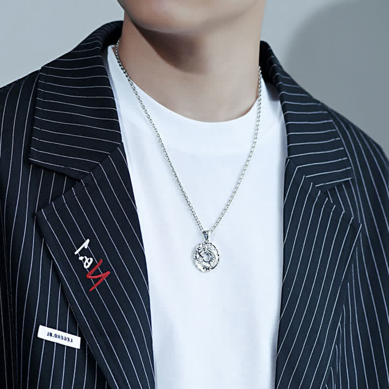 Koi Fish Dragon Peace Buckle Wealth Necklace Pendant - image 4