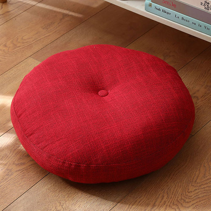 Lotus Simple Pattern Linen Meditation Seat Cushion Home Living Room Decoration - Detachable - 40cm*10cm - Crimson - image 17