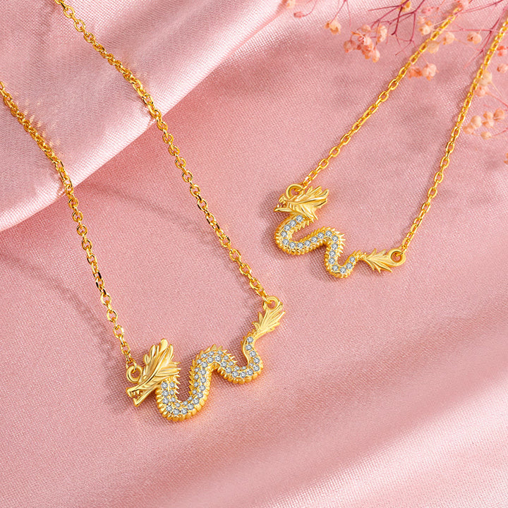 Buddha Stones 925 Sterling Silver Year Of The Dragon Auspicious Golden Dragon Luck Chain Necklace Pendant - image 4