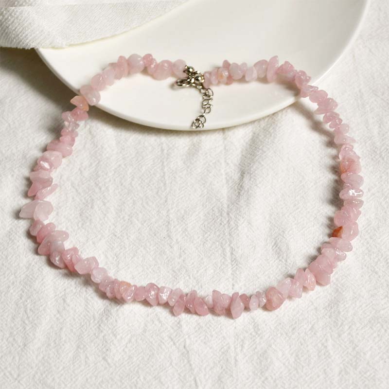 Buddha Stones Natural Crystal Stone Luck Necklace - Pink Crystal - image 4