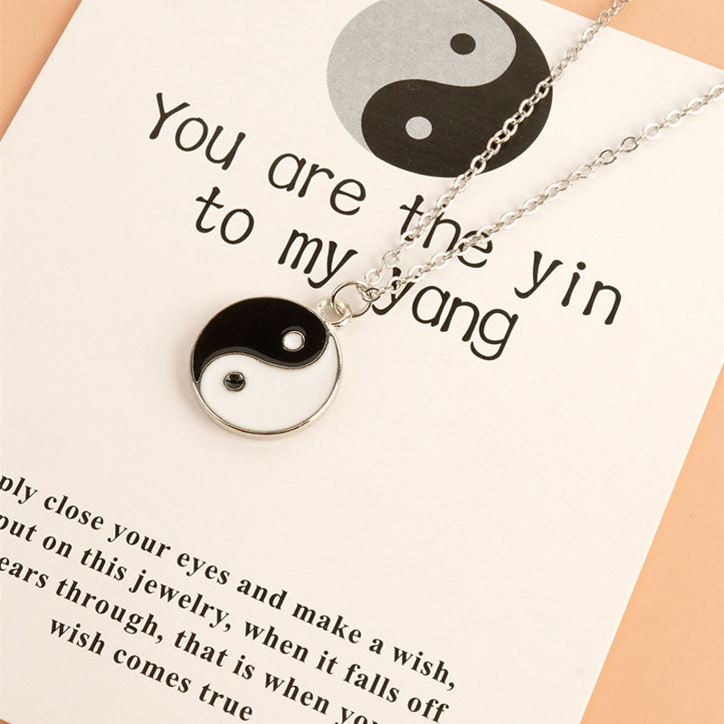 2Pcs Yin Yang Harmony Balance Necklace Pendant - image 4