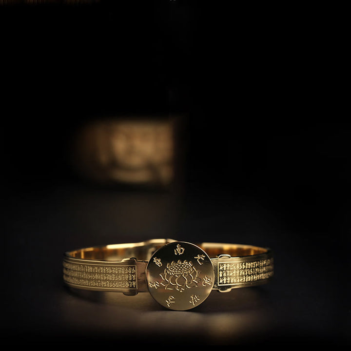 Buddha Stones Yin Yang Lotus Om Mani Padme Hum Mantra Titanium Steel Harmony Bracelet Bangle - image 13