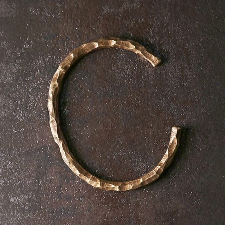 Tibetan Bump Texture Copper Luck Cuff Bracelet Bangle - image 8