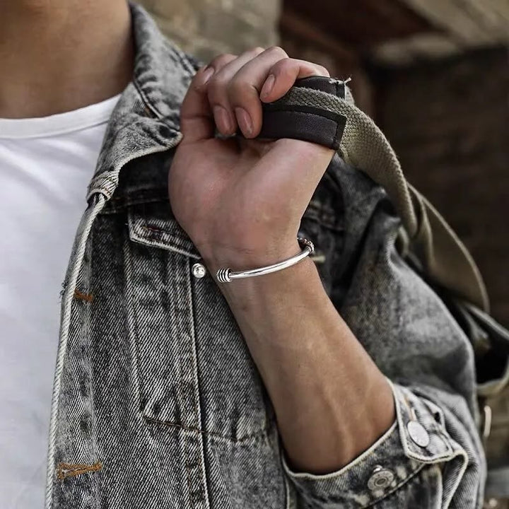 Buddha Stones Om Mani Padme Hum Engraved Peace Cuff Bracelet Bangle - image 4