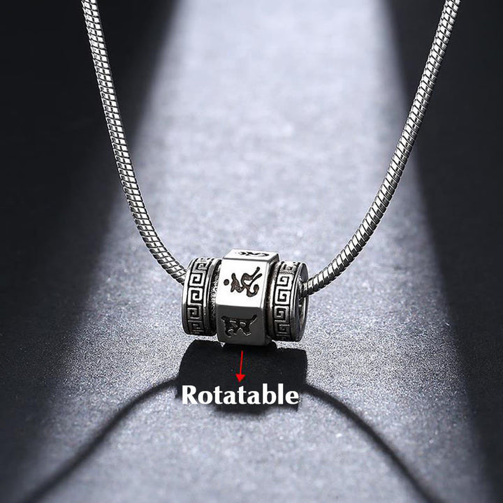 Buddha Stones Tibetan Om Mani Padme Hum Peace Necklace Rotatable Pendant - image 3