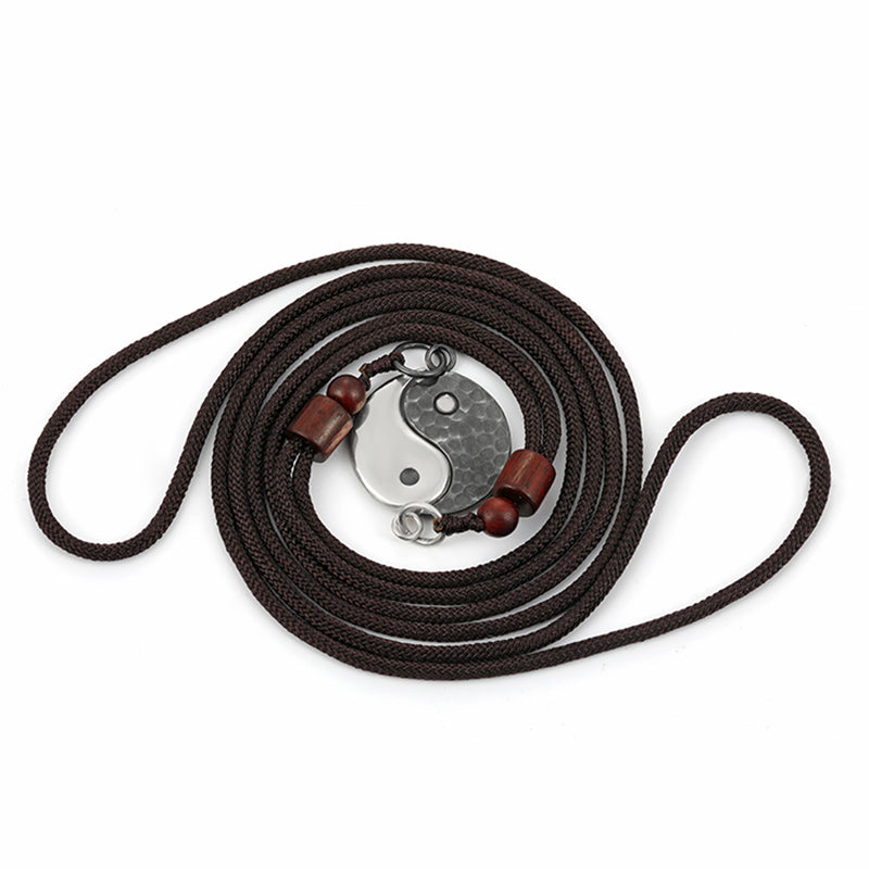 Buddha Stones 990 Sterling Silver Yin Yang Balance Harmony Necklace Pendant - image 14