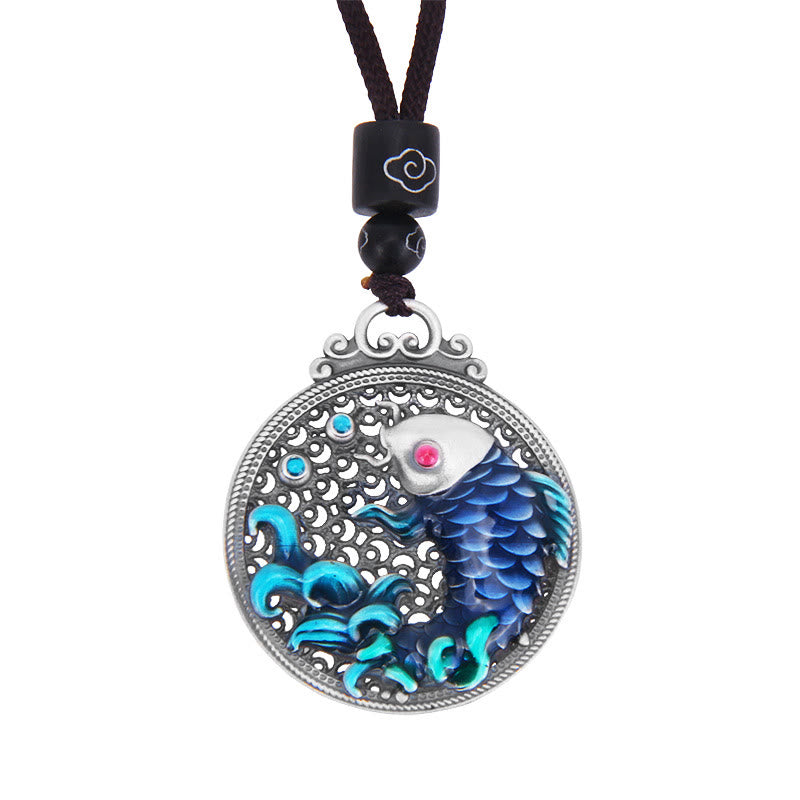 Buddha Stones 999 Sterling Silver Luck Koi Fish Success Prosperity Necklace Pendant - image 6