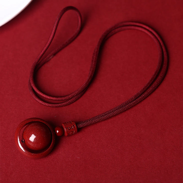 Buddha Stones Cinnabar Om Mani Padme Hum PiXiu Blessing Lucky Bead Necklace Pendant - image 11