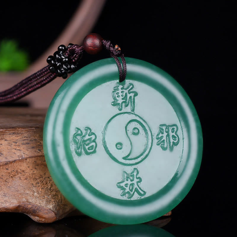 Buddha Stones Green Aventurine Yin Yang Balance Necklace Pendant - image 2