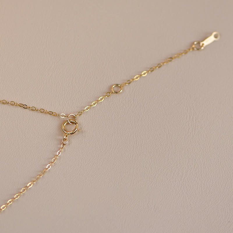 Buddha Stones 14K Gold Plated Pearl Hetian Jade Shell Luck Cat Kitten Necklace Pendant - image 10