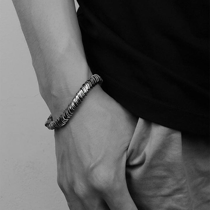 Buddha Stones 925 Sterling Silver Vintage Twisted Design Wealth Healing Chain Bracelet - image 3