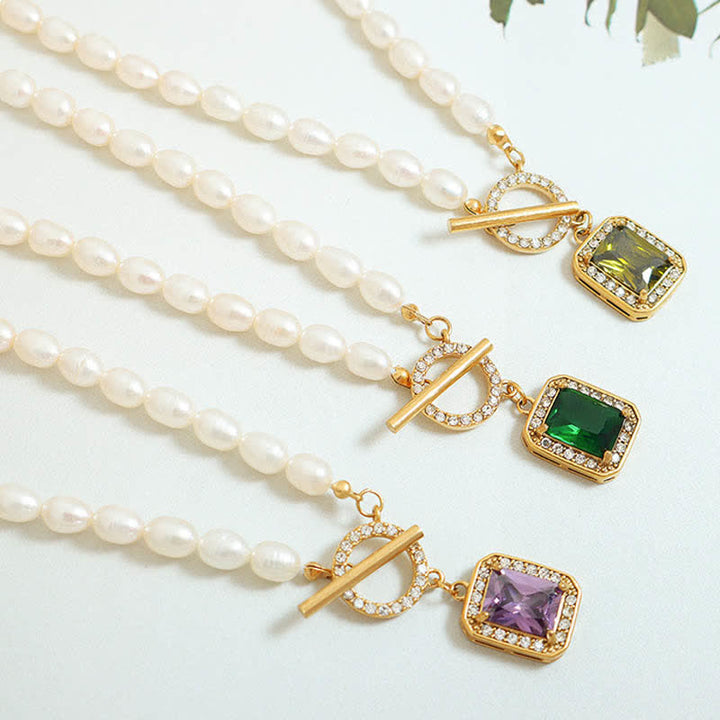 Pearl Zircon Wealth Charm Necklace Pendant