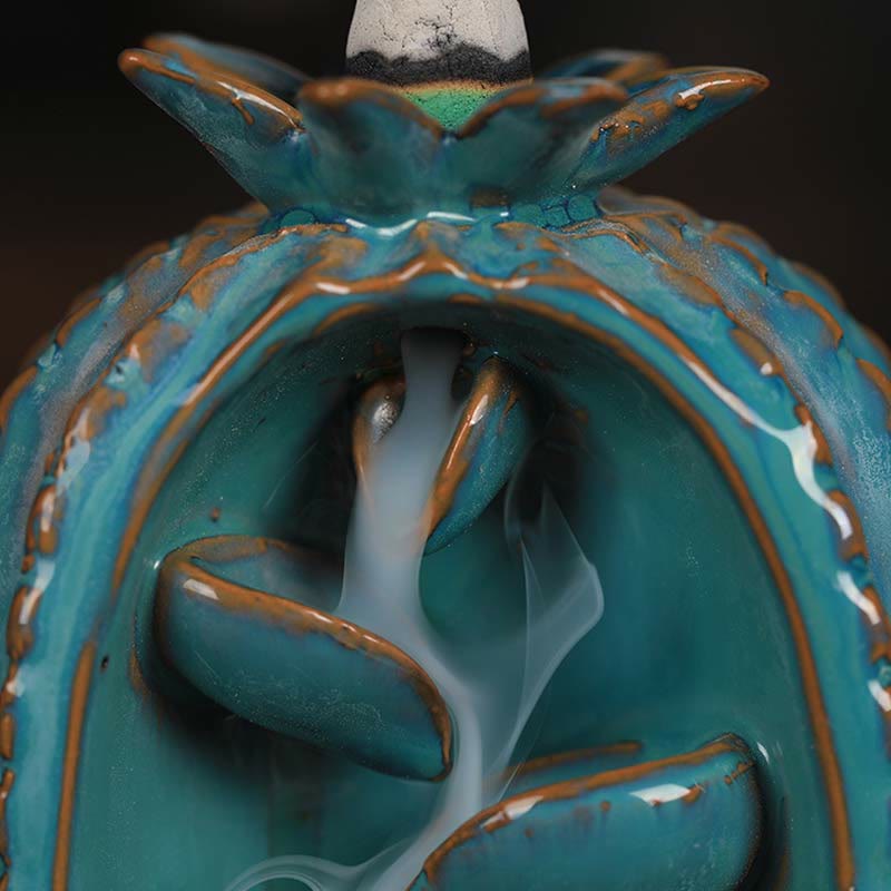 Cactus Ceramic Healing Backflow Smoke Fountain Incense Burner