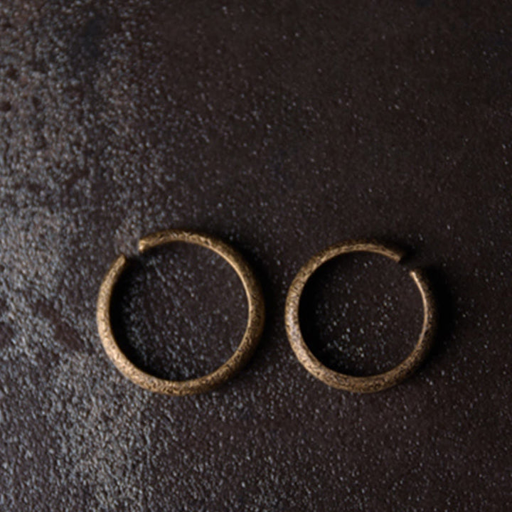 Tibetan Vintage Texture Design Copper Luck Couple Ring